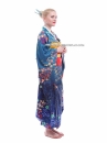 Kimono Umi Nhật - Kimono Xanh Dương Hoa Ngũ Sắc