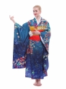 Kimono Umi Nhật - Kimono Xanh Dương Hoa Ngũ Sắc