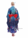 Kimono Umi Nhật - Kimono Xanh Dương Hoa Ngũ Sắc