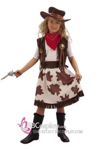 Bộ Halloween Cho Bé Gái Nhân Vật Cao Bồi