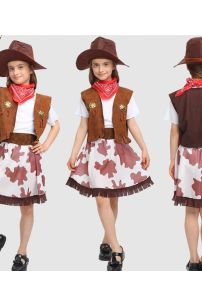 Bộ Halloween Cho Bé Gái Nhân Vật Cao Bồi