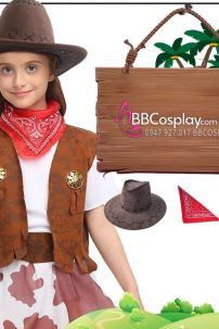 Bộ Halloween Cho Bé Gái Nhân Vật Cao Bồi