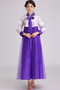 Hanbok Giá Rẻ Áo Trắng Váy Tím