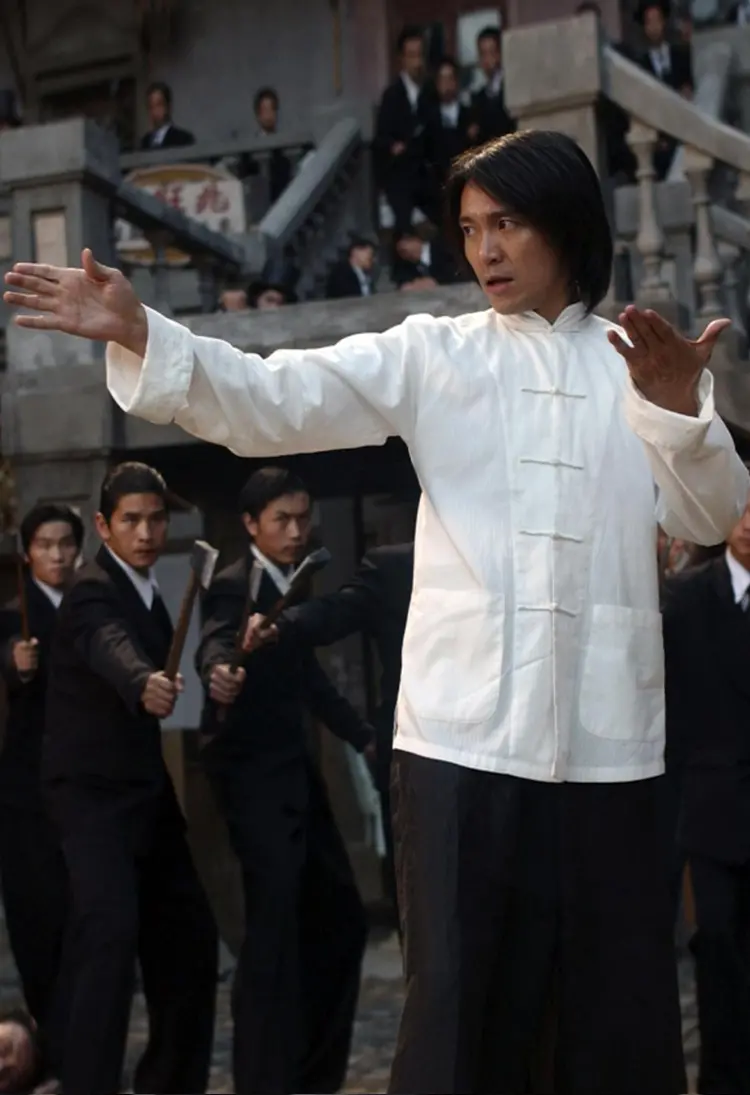 Sườn Xám Châu Tinh Trì - Áo Sẩm Nam Trắng