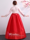 Hanbok Lễ Tết Hàn Voan Thêu Váy Hai Tầng