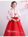 Hanbok Lễ Tết Hàn Voan Thêu Váy Hai Tầng