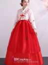 Hanbok Lễ Tết Hàn Voan Thêu Váy Hai Tầng