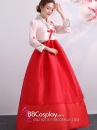 Hanbok Lễ Tết Hàn Voan Thêu Váy Hai Tầng