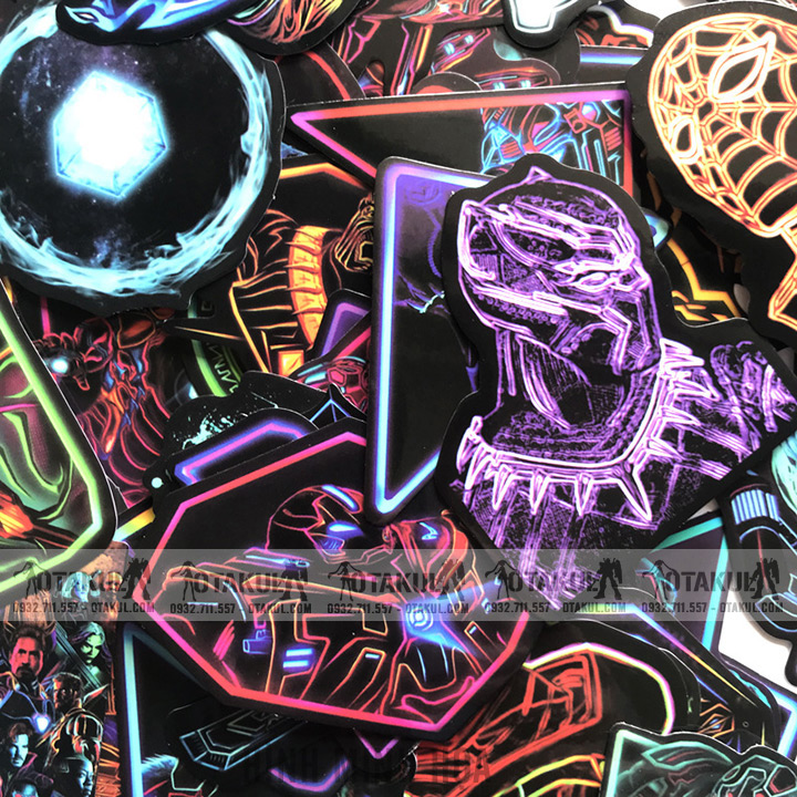 Bộ Sticker Nhân Vật Marvel Neon