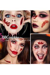 Hình Xăm Dán Halloween - Hình Xăm Sẹo Giả