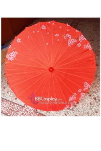 Dù Vải Đỏ Hoa Đào