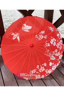 Dù Vải Cán Tre Tone Đỏ