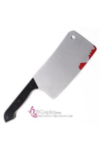 Dao Nhựa Chặt Thịt Cán Đen Đạo Cụ Trang Trí Halloween