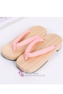Guốc Gỗ Geta Bản Gỗ Quai Hồng
