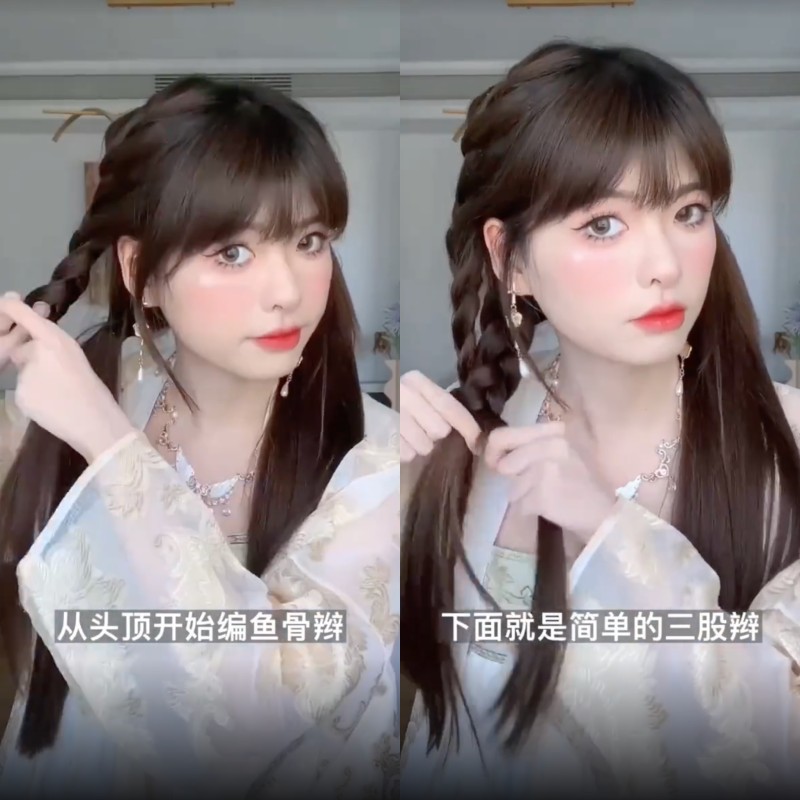 Hanfu Hair: Làm tóc cổ trang kiểu thắt bím đơn giản dễ thực hiện