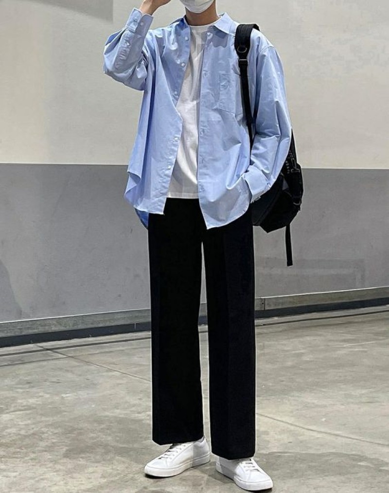 Phối đồ với áo thun tay dài nam phong cách thư sinh