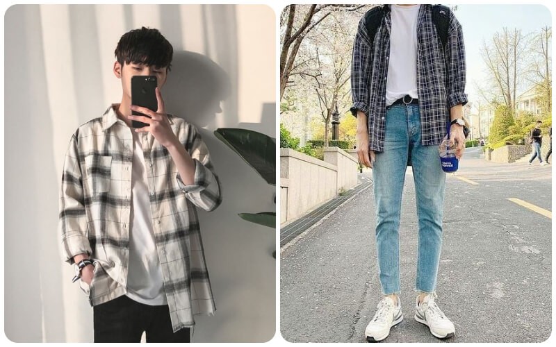Áo thun mix quần jean, sơ mi khoác ngoài tinh giản nhưng badboy nha!