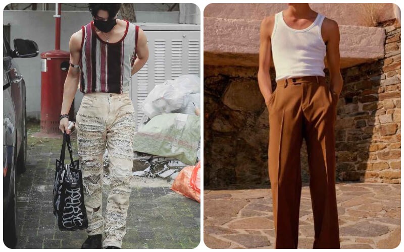 Áo ba lỗ mix quần jean hoặc quần tây
