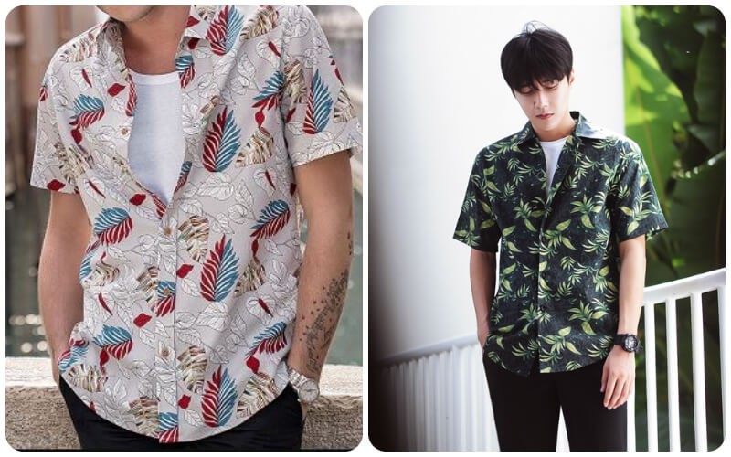 Áo sơ mi có họa tiết mix với quần dài