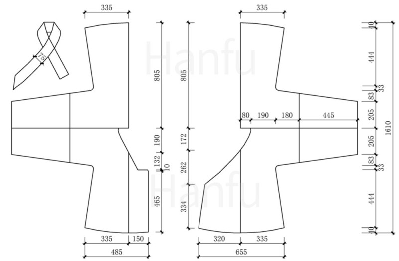 Hanfu Making (8) - Mẫu cắt &amp; may Shuhe