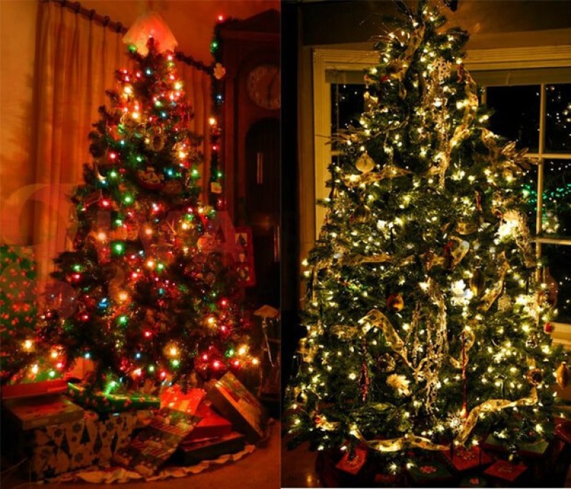 Trang trí cây thông với đèn led lung linh ngày noel (Nguồn: Internet)