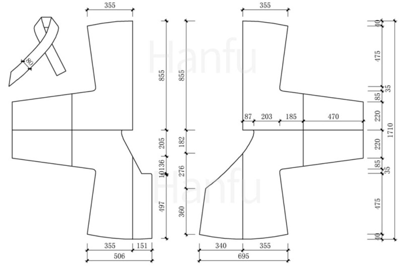 Hanfu Making (8) - Mẫu cắt &amp; may Shuhe