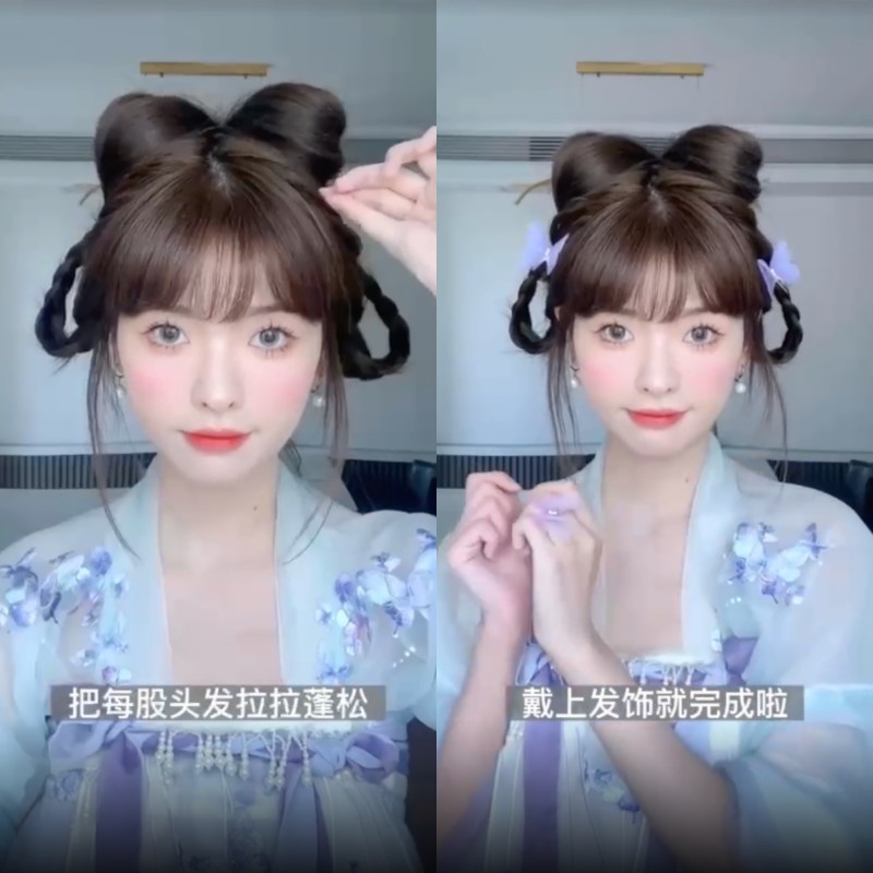 Hanfu Hair: Làm tóc cổ trang Hằng Nga đơn giản dễ thực hiện