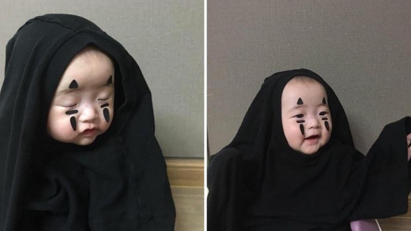 Cách hóa trang Halloween cho các bé thành Vô Diện đơn giản