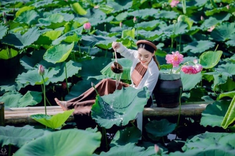 Chụp ảnh sen áo yếm
