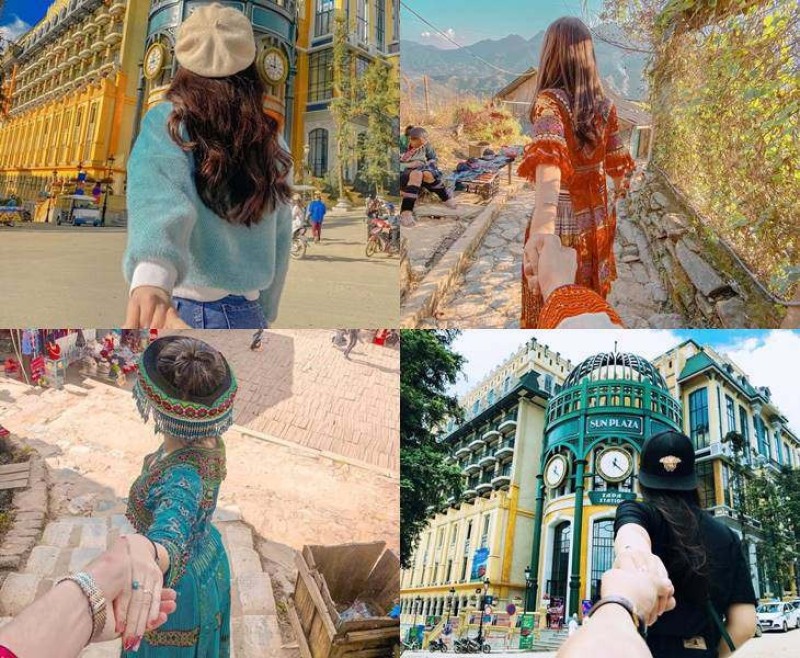 Tạo dáng chụp ảnh “follow me”