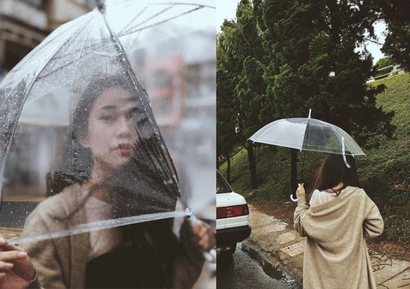 Chụp mặt qua ô trong suốt cũng là một gợi ý hay