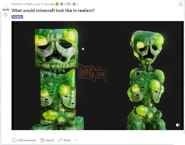 Những Con Quái Vật Trong Minecraft Được Tái Hiện Phong Cách Tả Thực