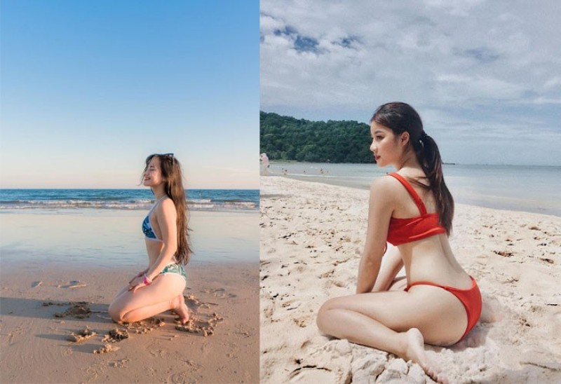 Chụp hình sexy ở trên bãi biển Phú Quốc