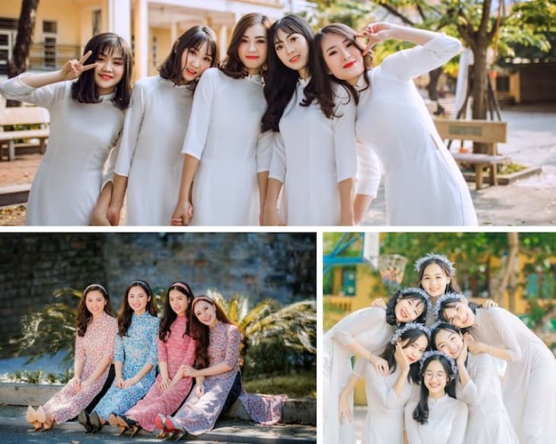 Tạo dáng nghiêng đầu khá được ưa chuộng khi chụp ảnh tập thể