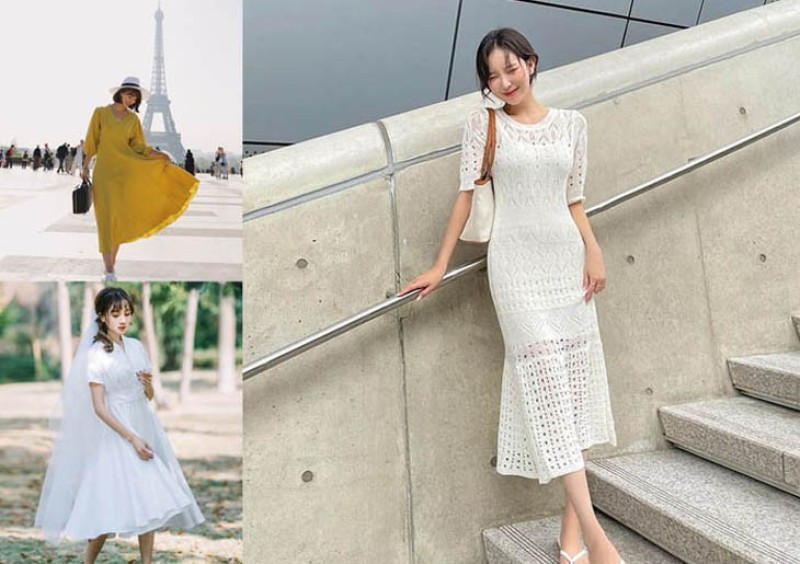 Tạo dáng chụp hình thật xinh với những chiếc váy dài
