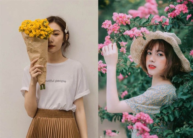 Chụp ảnh cùng hoa với nhiều sắc thái khác nhau
