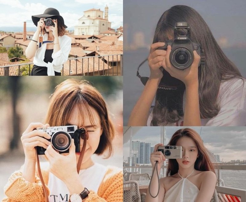 Kiểu tạo dáng với chiếc máy ảnh được nhiều bạn trẻ yêu thích