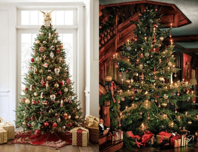 Cây thông Noel trang trí theo phong cách cổ điển