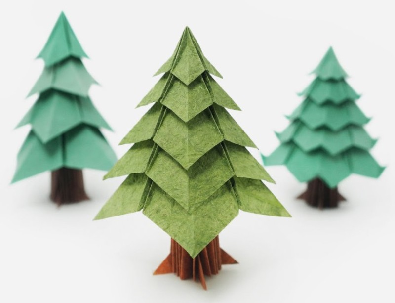 Trang trí cây thông Noel bằng Origami