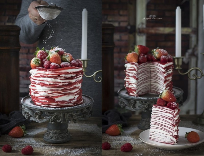 Bánh crepe red velvet ngon miệng đẹp mắt
