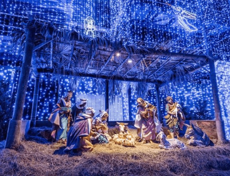 Hang đá và máng cỏ thường xuất hiện ở nhà thờ vào dịp Noel