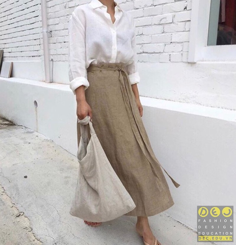 Chân váy vải đũi mát mẻ
