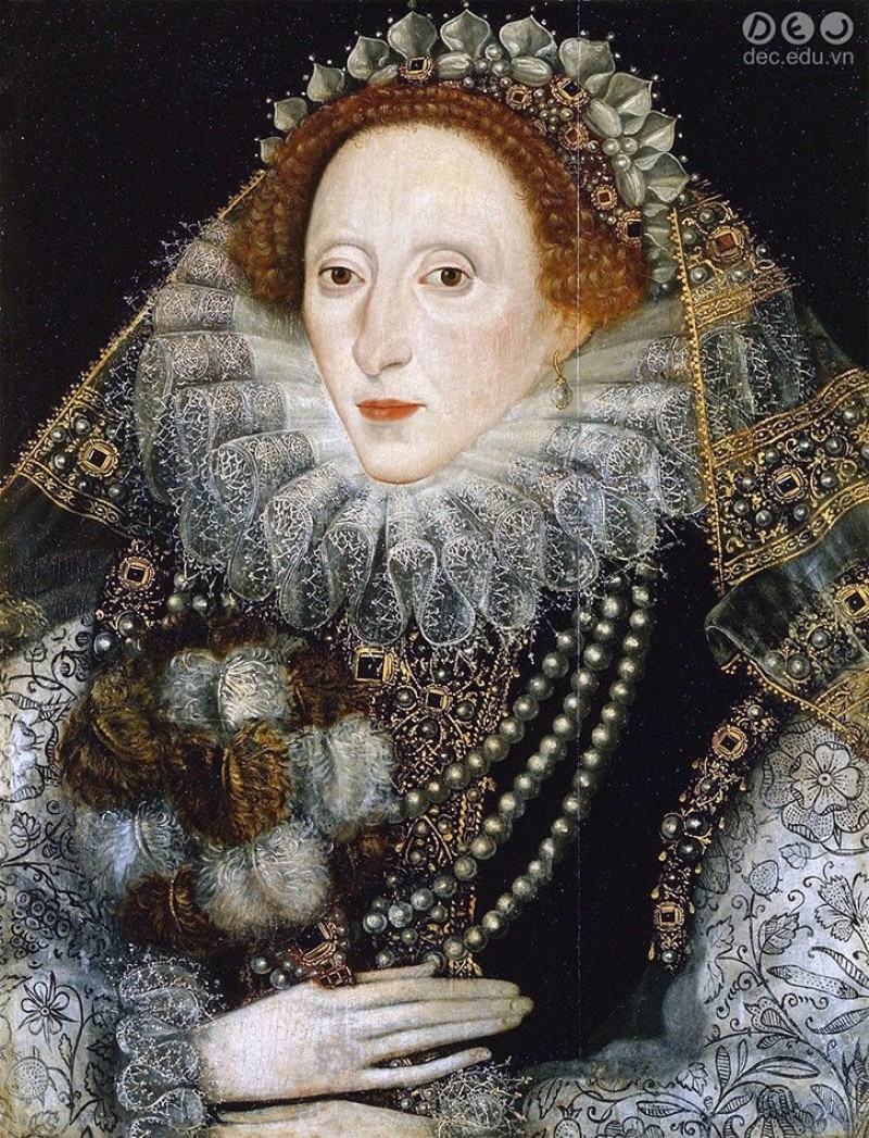 Hoàng hậu Pháp Catherine de Medici với trang phục bằng ren lộng lẫy
