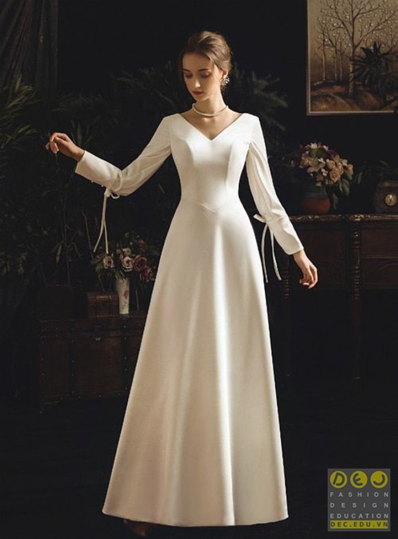 Váy cưới vải satin luôn là lựa chọn được ưu tiên số 1