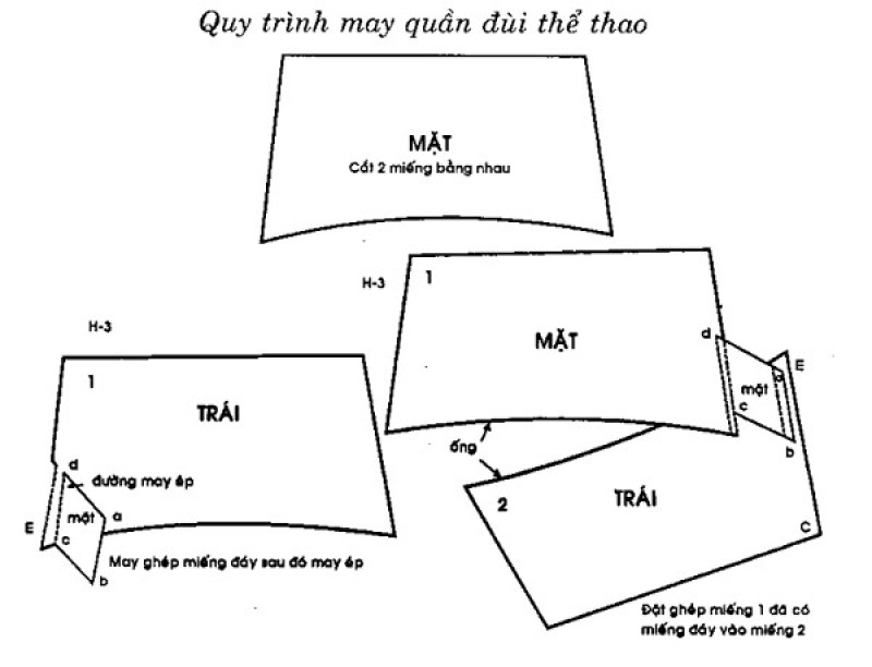 Hướng dẫn cắt may quần đùi thể thao