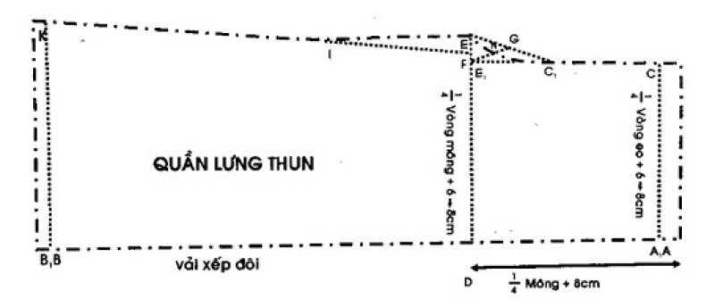 cách may quần đáy giữa lưng thun