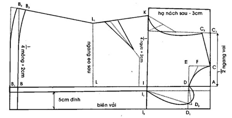 cách may áo tay ráp bâu chữ b