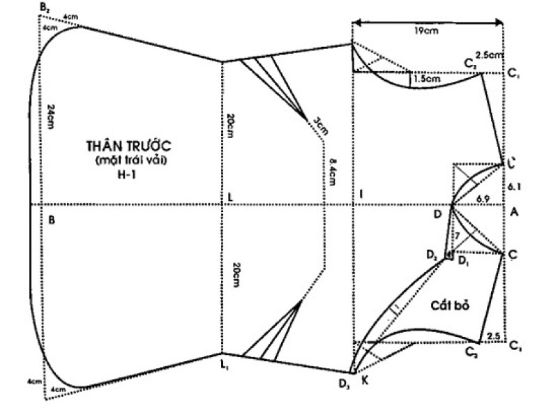 cách may áo nút thắt cài một bên