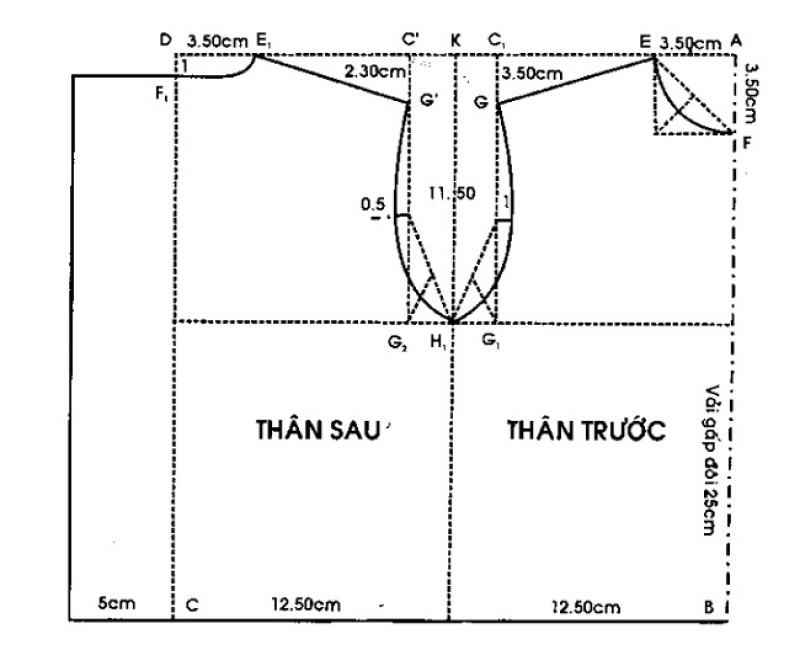 cách may áo sơ sinh tay thường