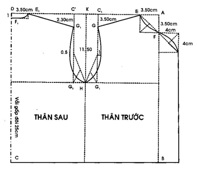 cách may áo sơ sinh tay thường